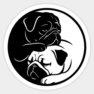Yin Yang pugs Sticker